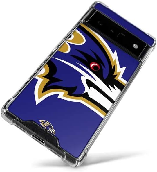 Skinit Clear Phone Case Compatible with Google Pixel 6 - Officially Licensed NFL Baltimore Ravens Large Logo Design
