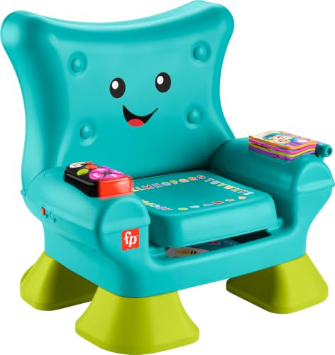 Image of Fisher-Price Laugh & Learn Toddler Learning Toy Smart Stages Chair, Teal, Music Lights & Activities for Ages 1+ Years, Multilanguage Version