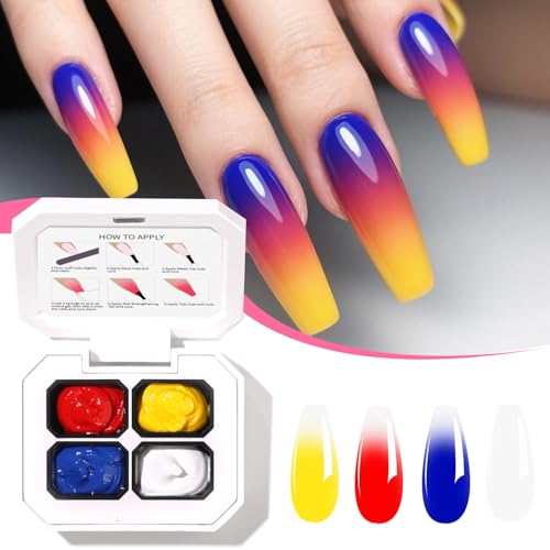 Set de 4 esmaltes en gel Ombre para uñas miniatura 2