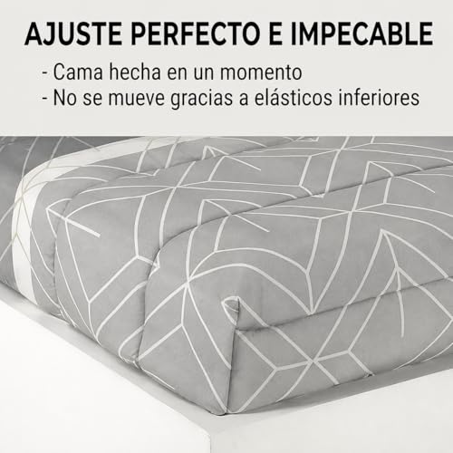 Edredón ajustable de microfibra estampado gris DOLI 250 g 5