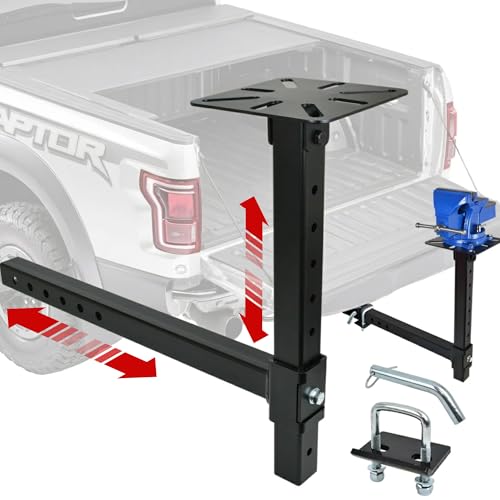 EROTASH Heavy Duty Hitch Vise Mount Plate, Adjustable Height Vise Holder for 2-Inch Receiver, Portable Bench Vise Stand for Truck, Welding, Field Repairs, Metal Workstation Adapter