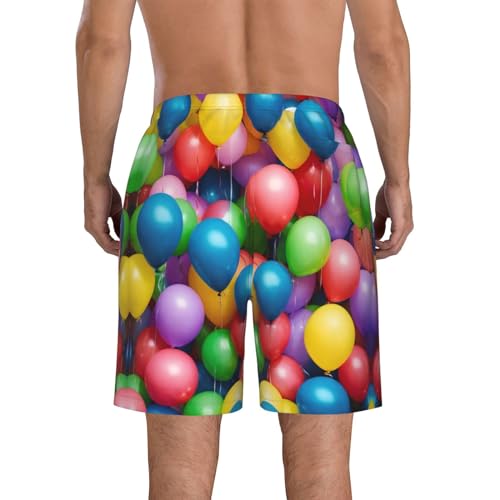 Colorful Balloons Blue Sky Print Beach Shorts Swim Trunks Swimwear for Men Bathing Suit Men's Shorts with 3 Pockets3