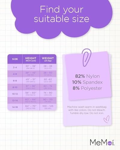 MeMoi Shining Star Shimmer Tights for Girls, Ultra Soft and Lightweight Opaque Girl Tights - Sizes 2-144