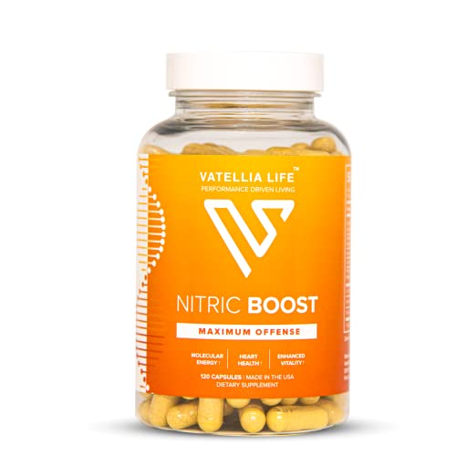 Image of Vatellia Life Nitric Boost - Nitric Oxide Supplement for Men - L-Arginine & L-Citrulline Formula - Blood Flow & Circulation Support - High Absorption - 2 Month Supply