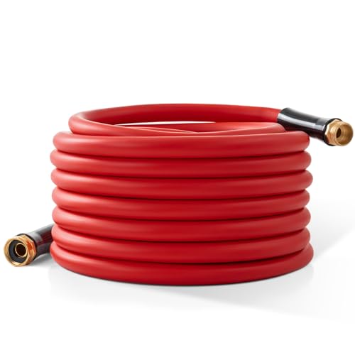 BLENDLITE Garden Hose 25 ft x 5/8 Hot/Cold Water Hose -50F to 190F Burst 600Psi Flexible & Lightweight Upgraded Rubber Hoses 3/4 Solid Fittings for All-weather Outdoor Lawn & Garden