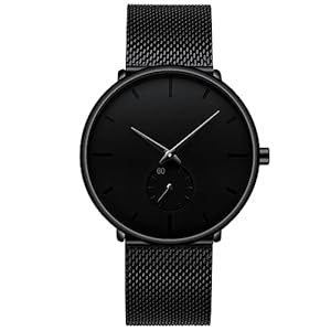 FIZILI Mens Watches Ultra-Thin Minimalist Waterproof – Fashion Wrist Watch for Men Unisex Dress with Stainless Steel Mesh Band