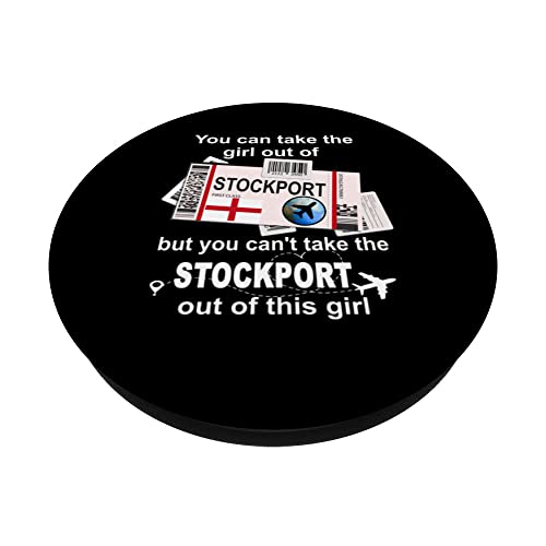 Stockport Boarding Pass - Stockport Girl - Stockport PopSockets Swappable PopGrip, Black - Image 2