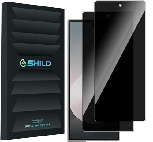 Image of Uyiton Tempered Glass Screen Protector Compatible with ------- (6.-Inch) | 9H Hardness | Military-Grade Protection | Anti-Scratch | HD Clear | Fingerprint Unlock Compatible | Easy Installation | Pack of 2 (Samsung Z Fold 6 Privacy)