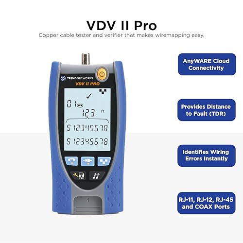Image of TREND Networks | R158005 | VDV II Pro | Cloud Connected | Voice, Data and Video Cable Verifier | Copper Cable Tester | Advanced Wiremap & Troubleshooting Tool
