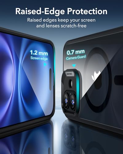 Image of ESR for iPhone 16 Plus Case, Camera Control Cover, Compatible with MagSafe, Shockproof Military-Grade Protection, Magnetic Phone Case for iPhone 16 Plus, Classic Hybrid Case, Clear Black