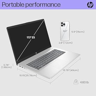 HP 17.3" Laptop for Home, Students, Business, Lifetime Office 365 for The Web, 17.3" Touchscreen, 8-Cores Intel CPU, w/Copilot, 8GB RAM, 128GB eMMC, Camera Privacy Shutter, Win11