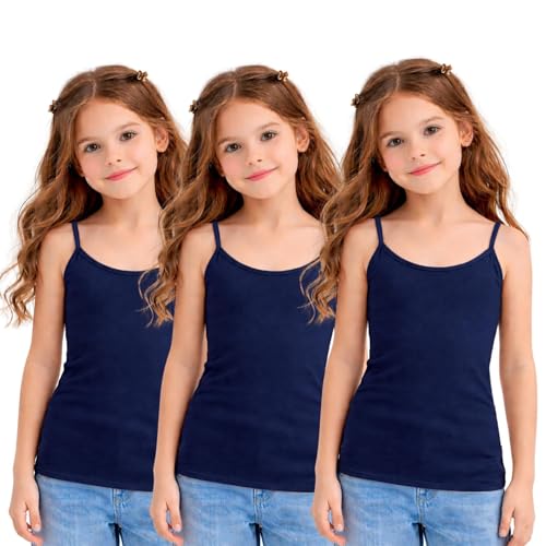Débardeur d'été sans manches pour filles Janisramone bleu marine 7-8 ans