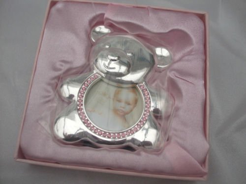 Placcato argento & rosa diamante Teddy Bear Baby