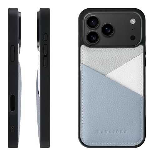 HANATORA for iPhone 17ProMax �P�[�X �{�v �ϏՌ� �X�}�z�P�[�X �X�}�z �J�[�h�|�P�b�g �p�X�e���J���[ �V�������N�J�[�t���U�[ �M�t�g �}�O�l�b�g�Ȃ� �u���[�O���[ PSP-17ProMax-BlueGray