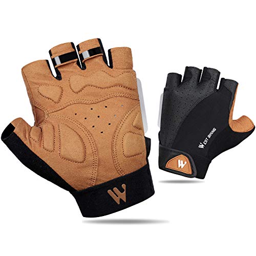 West Biking Cycling Gloves for Men Women Anti Slip Shock-Absorbing Half Finger Road