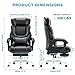 COLAMY Office Chair with Footrest, Ergonomic High Back Design Executive Computer Desk Chair with Removable Lumbar Pillow, 90-135°Reclining, Thick Bonded Leather for Home Office Work Comfort, Black