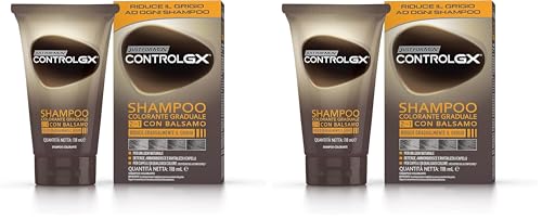 Image of Just For Men Control GX 2-in-1 Shampoo and Conditioner, Gradually and Permanently Reduces Grey Hair with Each Wash, New Improved Formula - All Shades, 118 ml (Pack of 2)