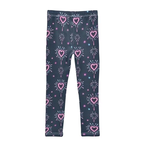 Fireworks Love Girls Leggings Soft Stretch Workout Yoga Dance Pants for Kids Casual Tights2