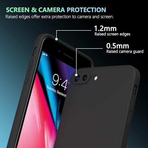 Image of for iPhone 8 Plus Case Black, Scratch Resistant with Soft Touch, Slim Thin Phone Cover for iPhone 7 Plus 5.5 inch