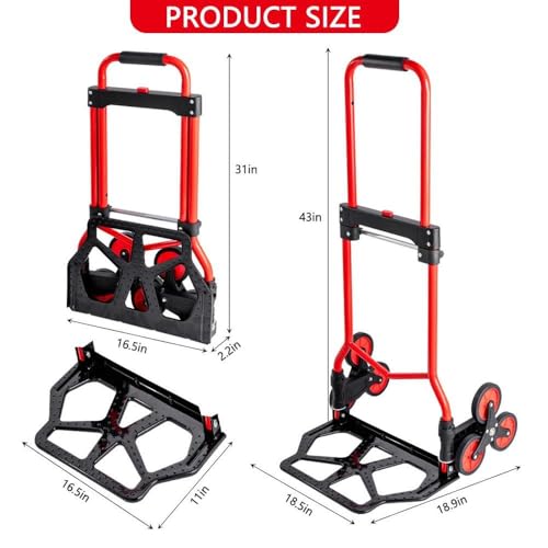 Carrito de mano plegable de alta resistencia de 180 lb miniatura 2