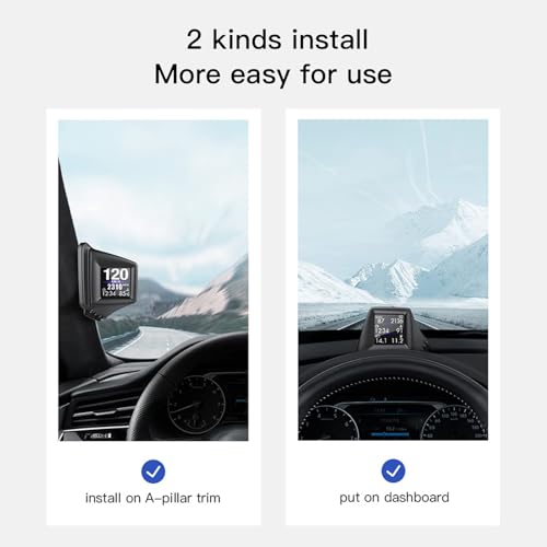BY-J P8 OBD2 GPS Heads Up Display, Digital Speedometer for Car, 3 Inch Compact HUD for Car, Mount on Dashboard & A-Pillar Trim by BY-J - Used condition - Image 4