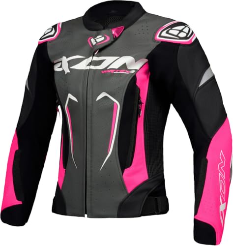IXON Vortex 3 Damen Motorrad Lederjacke, schwarz/pink, M
