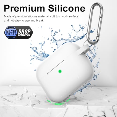 Image of for AirPods Pro 2nd 1st Generation Case Cover with Keychain, Protective Soft Silicone Skin Accessories for Apple AirPods Pro Charging Case 2023 /2022 /2019, Front LED Visible, Clear