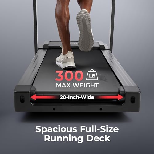 Image of Sunny Health & Fitness 20 inch x 55 inch Auto Incline Treadmill with Folding Deck