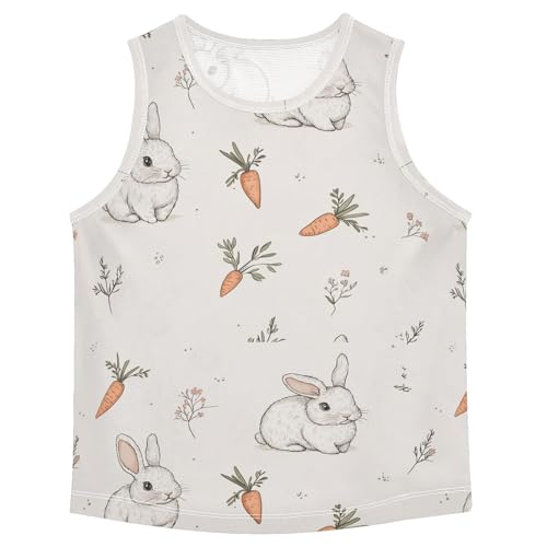 Bolaz Boys Athletic Quick Dry Tank Top Sleeveless Workout T Shirts Age 11-15,Rabbits_and_Carrots