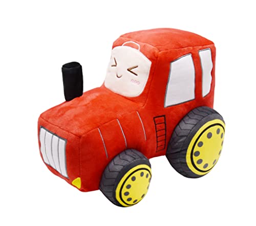 Yonlit Soft Plush Tractor Stuffed Truck Toy Super Cute Car Plushie Throw Pillow Excellent Gifts For Kids Or Birthday Party 12 Inches (Red) #TOP3