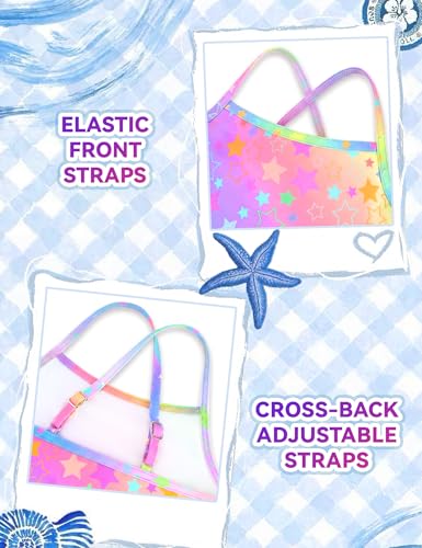 Image of Girls Bathing Suit with Skirt One Shoulder Ruffle Quick Dry Swimsuits Multicolor Sleeveless Swimwear