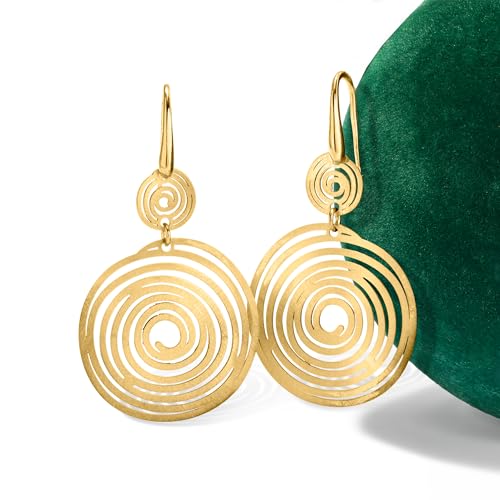 Ross-Simons Italian 18kt Gold Over Sterling Spiral Drop Earrings3