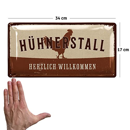 Blechschild HÜHNERSTALL Schild - Hühner Schild - Hühner Deko Geschenk als Hühnerstall Zubehör und retro Wanddeko… – Bild 4