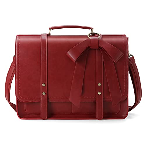 Image of ECOSUSI Laptop Bag for Women Large Shoulder Briefcase Bag PU Leather Messenger College Satchel fit 15.6 inch Computer
