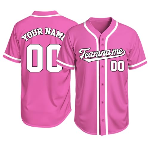 Image of Custom Baseball Jersey Personalized Stitched or Printed Name Number Baseball Shirt Sports Uniform Gifts for Men Women Youth