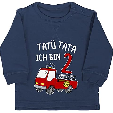 Shirtracer Baby Pullover Jungen Mädchen - 2. Geburtstag - Tatü Tata Ich Bin Zwei Feuerwehrauto - 18/24 Monate - Navy Blau - 2 Feuerwehr Sweatshirt Jahre TER zum Birthday Kinder Jahr sshirt - BZ31 Cover