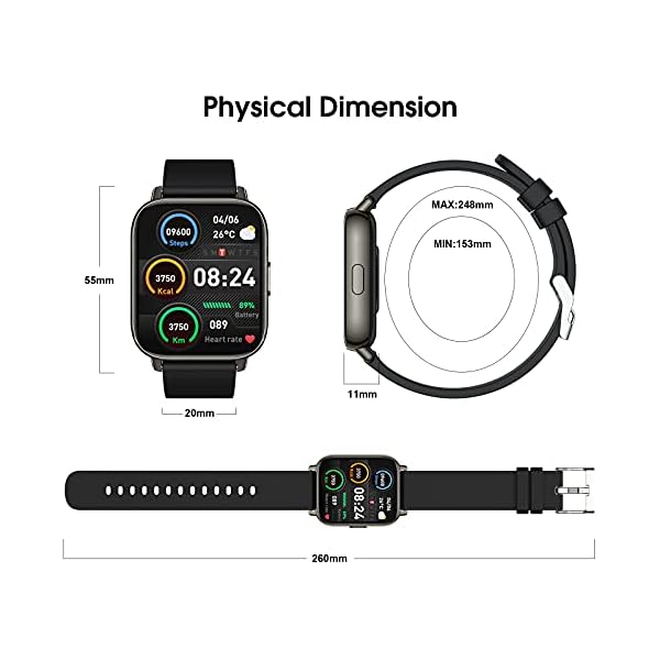 Togala Smart Watch, 1.69 Inch Touch Screen Smartwatch for Android and iOS Phones, Fitness Tracker with Heart Rate and…