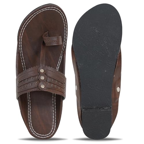 Image of DFR Ethnic Sandals For Boys Men, Comfortable Men's Rajasthani Slipper Chappals