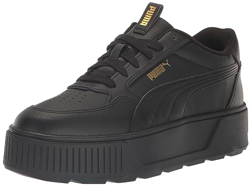 PUMA Women's Karmen Rebelle Lace Up Platform Sneaker Black/Gold 8 Medium US