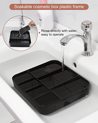 Relavel Makeup Case, Travel Makeup Bag With Washable Plastic Adjustable Dividers, Cosmetic Organizer Brush Storage Holder, Leather Train Case For Women Makeup Artist Carrying Case With Shoulder Strap #TOP5