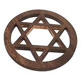 DECHOUS 魔女の犠牲木製クリスタルトレイマット壁の装飾 木製の祭壇の装飾品 幸運の 月の五芒星の 五芒星のシルエット ウィッカン祭壇用品 大きなの五芒星 五角形のの木の装