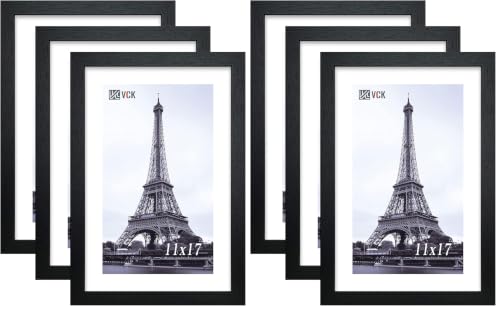 Image of VCK 11x17 Picture Frame Set of 3, Black Wood Frames, Gallery Wall Decor Photo Frames for Wall Mounting Horizontally or Vertically (Pack of 2)