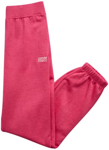 Image of DKNY Girls Sweatpants Set - 2 Piece Active Fleece Girls Sweatshirt and Jogger Youth Kids Sweatpants Matching Set (4-16)