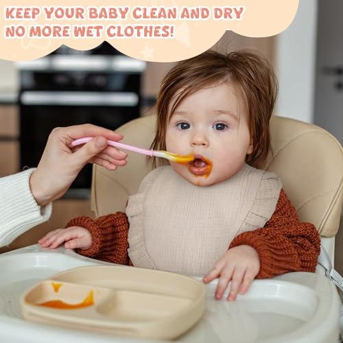 Geyoga 6 Pcs Baby Muslin Bandana Bibs Drool Muslin Baby Bibs Soft Adjustable Absorbent Cotton for Unisex Newborn Boys Girls Teething Drooling3