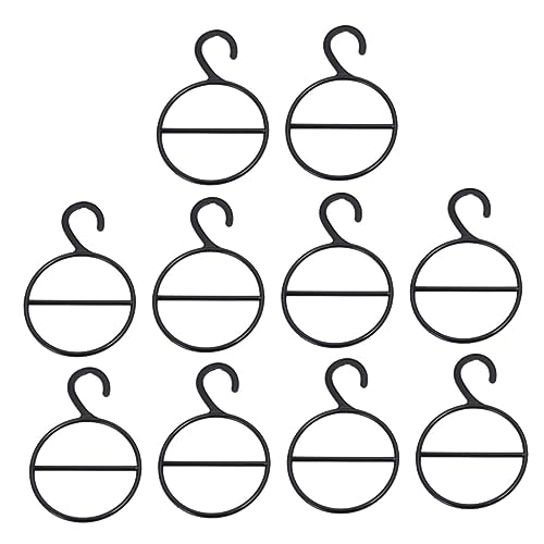 OFFSCH 10PCS Circle Shape Coat Hanger Multifunctional Belt Scarf Tie Organizer Black Space Saving for Tidy Rooms Design for Lasting Use