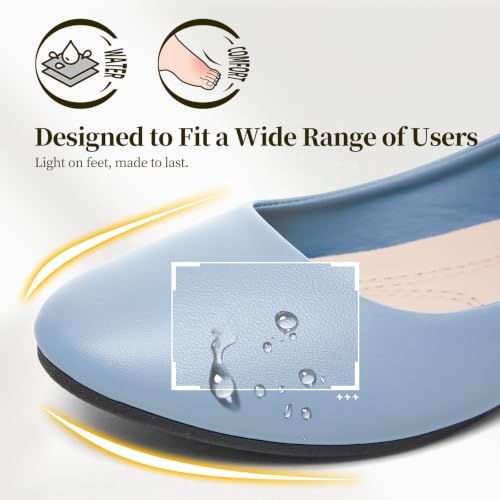 Image of Women's Ballet Flats Shoes Dress Slip on Shoes | PU Leather Teacher Business Casual Loafers Non Slip Low Heel Dressy