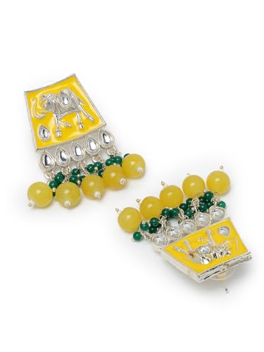 Plated Meenakari Kundan Green Collar Necklace Set