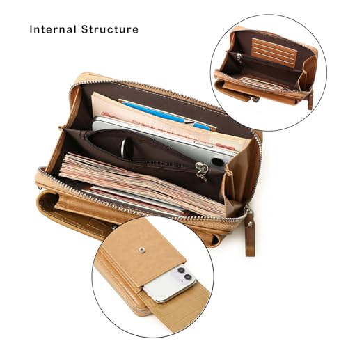 Blostirno Women PU Leather Small Crossbady Bags Mini Cell Phone Purse Travel Pouch Shoulder Bag with Credit Card Slots3