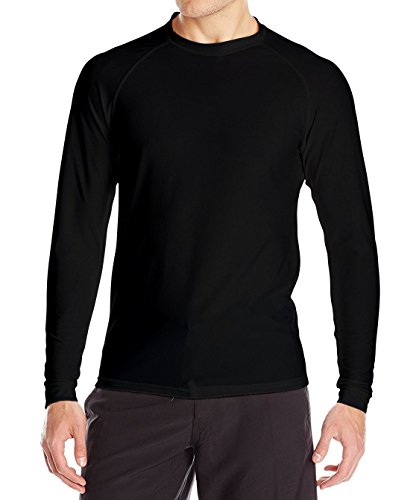 Loose Fit Swim Shirts For Men - Long Sleeve UV 50 + Sun Protection Swimwear - Play In The Sun All Day With No Sunburn - The Softest Most Comfortable Swimming Clothing (Black, XL)