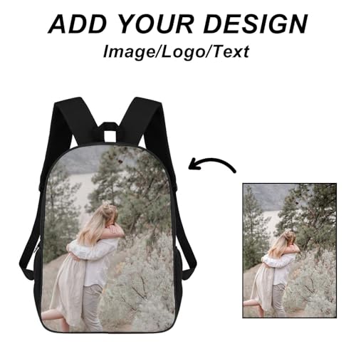 Personalized Backpack Custom Backpacks Design Photo Text Bookbag for Men Women Customized Gifts 17 Inch Orange2